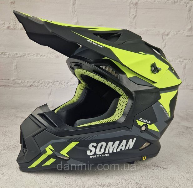 Мотошолом Ендуро SOMAN SM704S для мотокросу або квадроцикла + КОМПЛЕКТ у Подарунок (Окуляри, рукавиці, Балаклава) SM704S фото