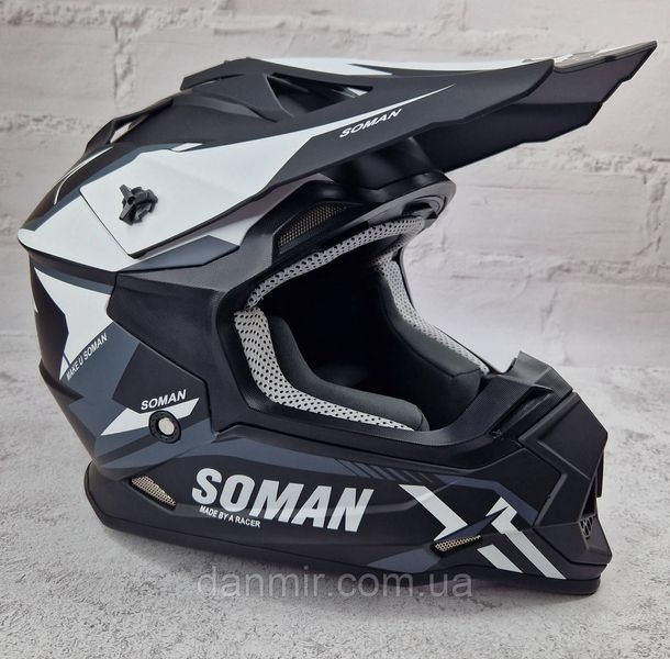 Мотошолом Ендуро SOMAN SM700S для мотокросу або квадроцикла + КОМПЛЕКТ у Подарунок (Окуляри, рукавиці, Балаклава) SM700S фото