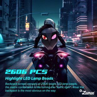 Рюкзак Sobi Pixel Moto Black із LED екраном RK2001. фото