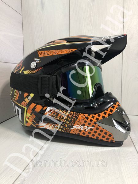 Мотошолом Ендуро Race Gear Н011M + КОМПЛЕКТ у Подарунок (Окуляри, Рукавички, Балаклава) Н011S фото