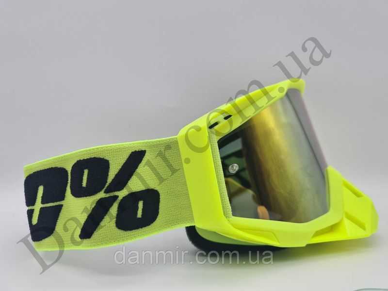 Кросові-ендуро окуляри (мотоокуляри) 100% MX GOGGLE MX003 для мото/вело/ATV&nbsp;Кислотно-Жовті MX003 фото