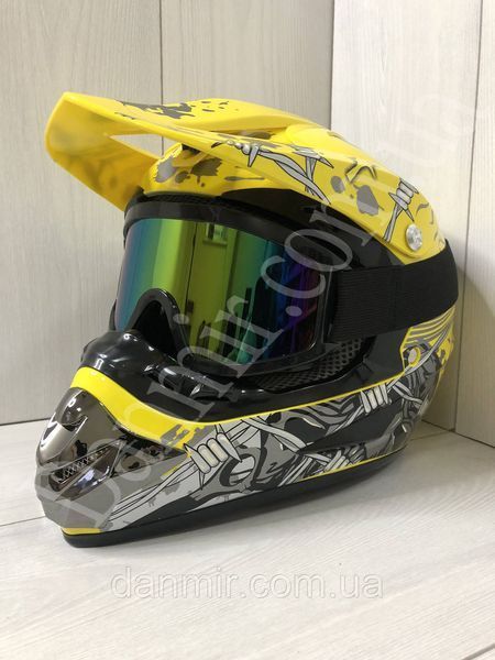 Мотошолом Ендуро Helmet Н027Ѕ + КОМПЛЕКТ у Подарунок (Окуляри, Рукавички, Балаклава) Н027 фото