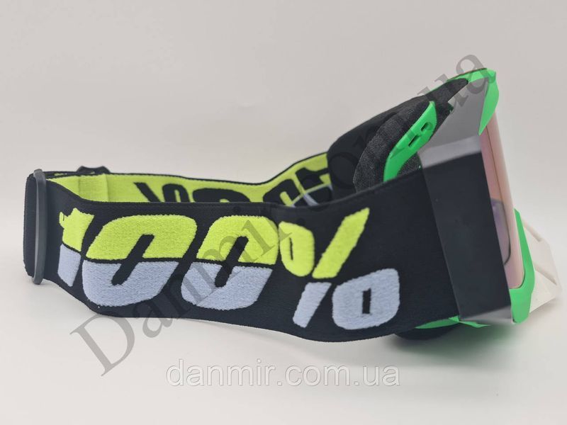 Кросові-ендуро окуляри (мотоокуляри) 100% MX GOGGLE S011 для мото/вело/ATV Зелені MX011 фото