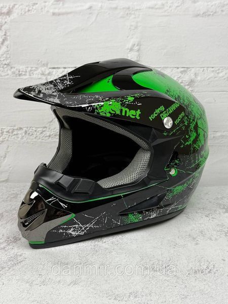 Мотошолом Ендуро Helmet Н029 + КОМПЛЕКТ у Подарунок (Окуляри, Рукавички, Балаклава) H029S фото