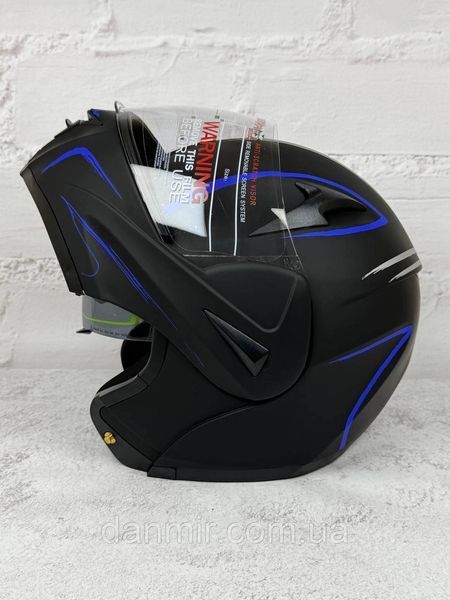 Шолом трансформер чорний матовий з окулярами T703 + КОМПЛЕКТ (Рукавички, Маска) T703S фото