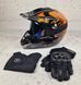 Мотошолом Ендуро Helmet Н003 + КОМПЛЕКТ у Подарунок (Окуляри, Рукавички, Балаклава) Розмір 55-56 см H003S фото 1