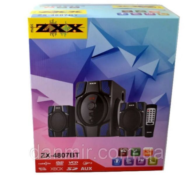 Акустична система ZXX ZX-4807 BT Музичний центр з двома колонками і сабвуфером ZX-4807 фото